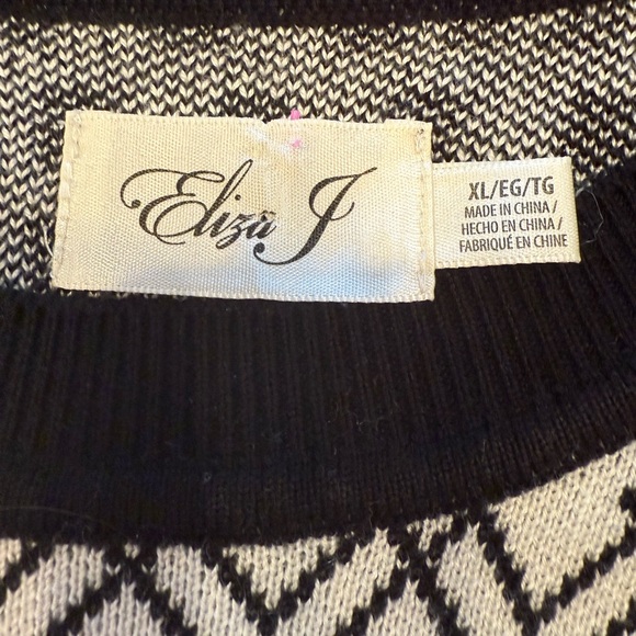 Knee length fit and flare classic academia black and white color blocking Sz XL. - Picture 3 of 5